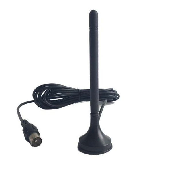 DTV-02 Kompaktní pasivní DVB-T2 Anténa s 1,5m Kabelem - Konektor: 1.5m kabel IEC