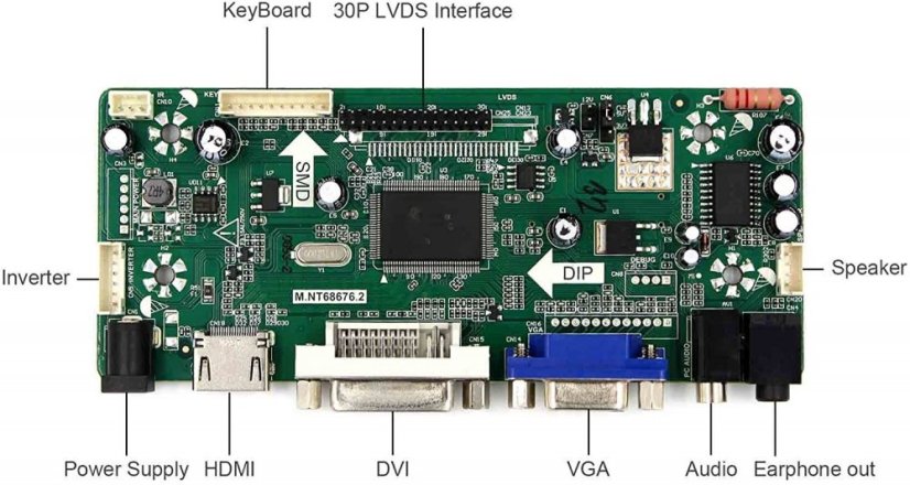 M.NT68676.3 univerzální ovladač pro TFT LCD displeje