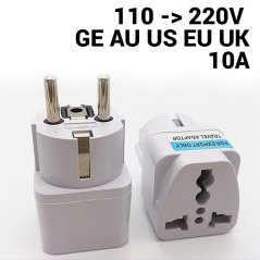 Univerzální adaptér redukce 110V - 220V 10A pro cestování