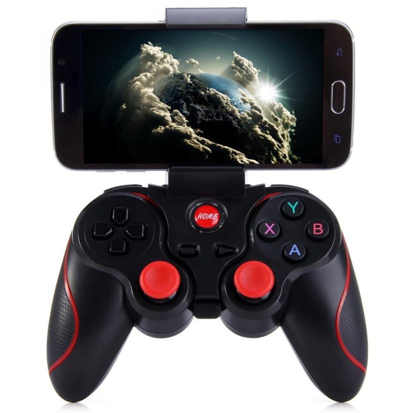 A8 Bluetooth Gamepad s Držákem pro Mobilní Telefony - Barva: Bílá