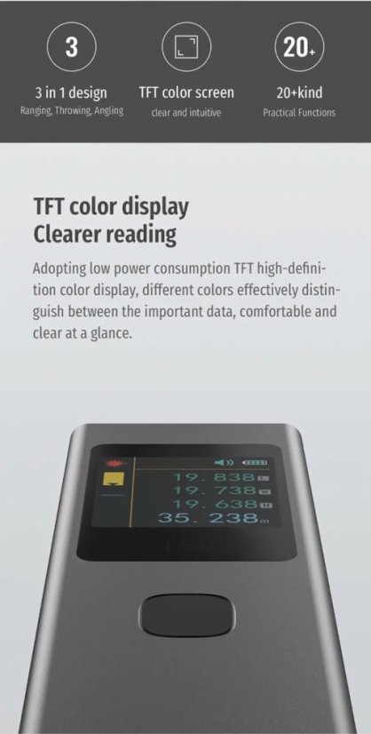 DUKA LS6 Laserový Dálkoměr 40m