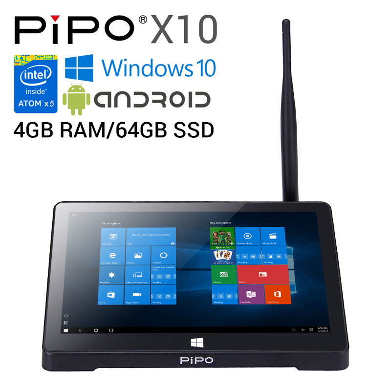 Mini PC Pipo X10 - 10,1", 64 GB SSD, 6 GB RAM, HDMI, Wi-Fi - Windows 10 Pro