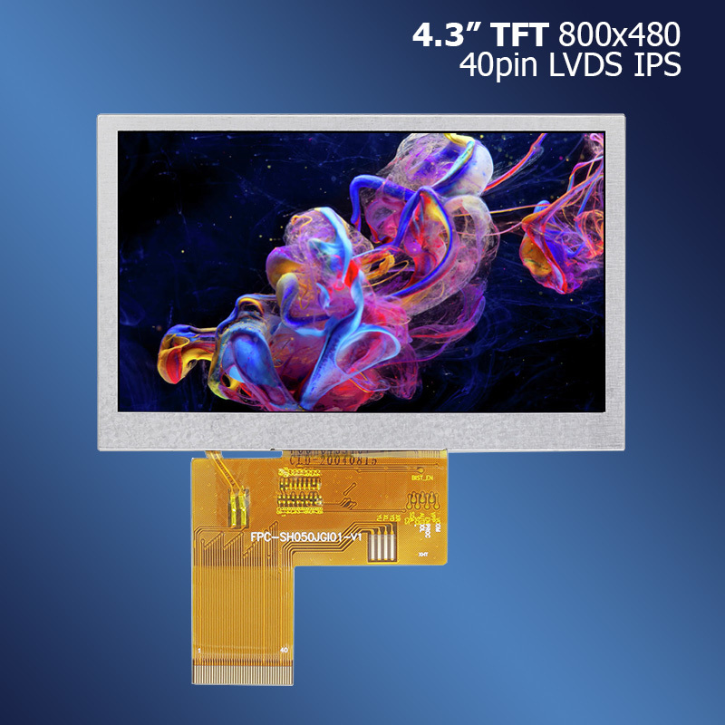 4.3" TFT IPS Displej 800x480 40pin - Svítivost: 500 nits