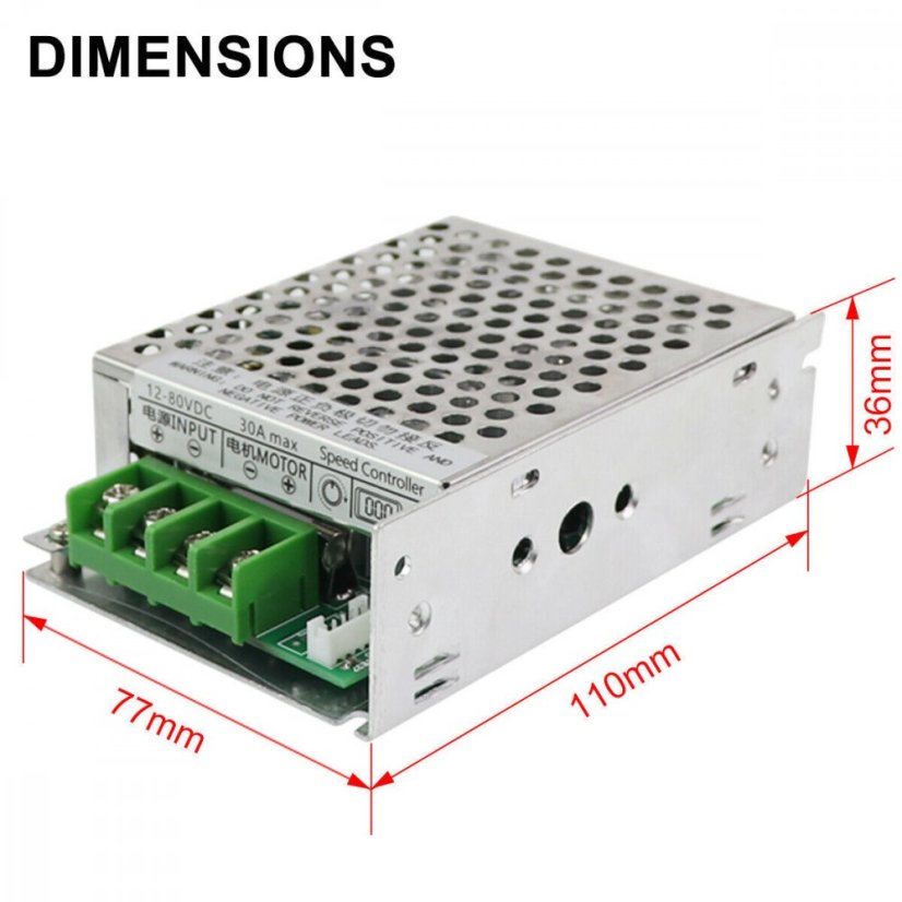 CCM6DS-T 12V-80V 30A LCD PWM Regulátor pro DC Motory