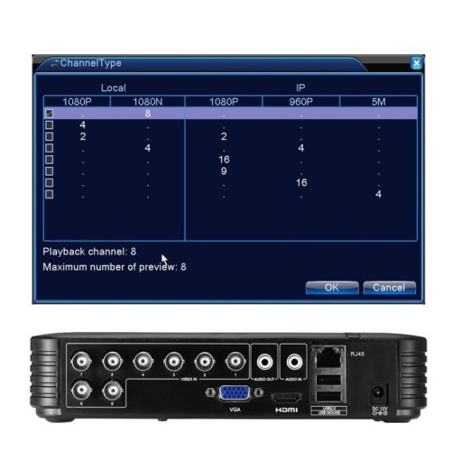 RGB-A1008NHS-C 8CH 1080P AHD-L DVR Rekordér