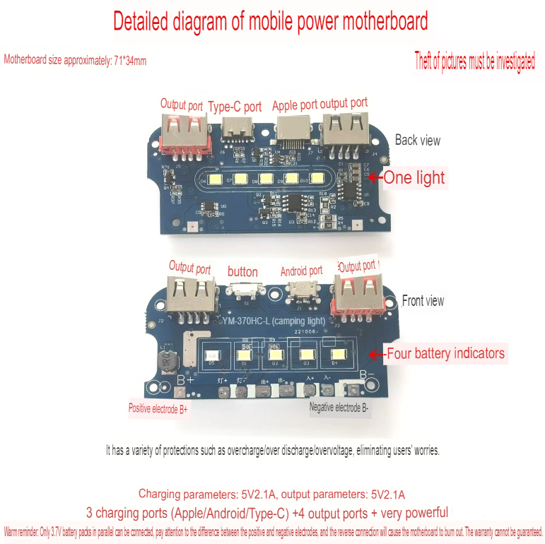 PB-DIY01 DIY Powerbanka – sada k sestavení (bez baterií, s LED)