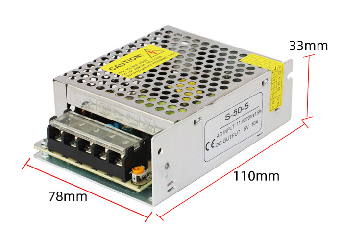 S-50-5 5V 50W Slim LED Napájecí Zdroje