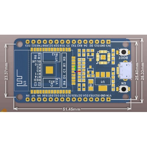 Vývojářská deska ESP-WROOM-32 U.FL 2.4GHz s WiFi a Bluetooth