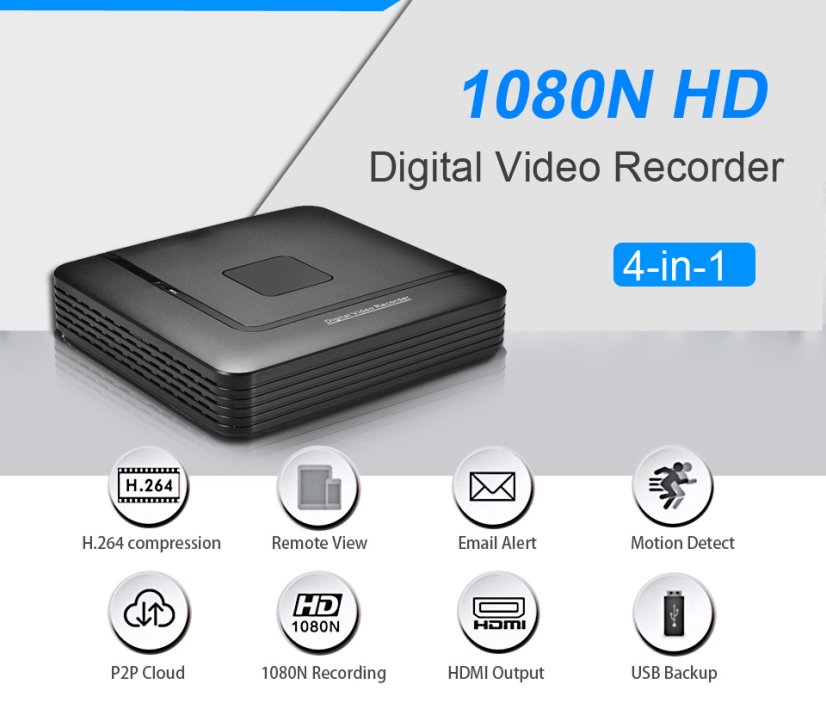 RGB-A1008NHS-C 8CH 1080P AHD-L DVR Recorder