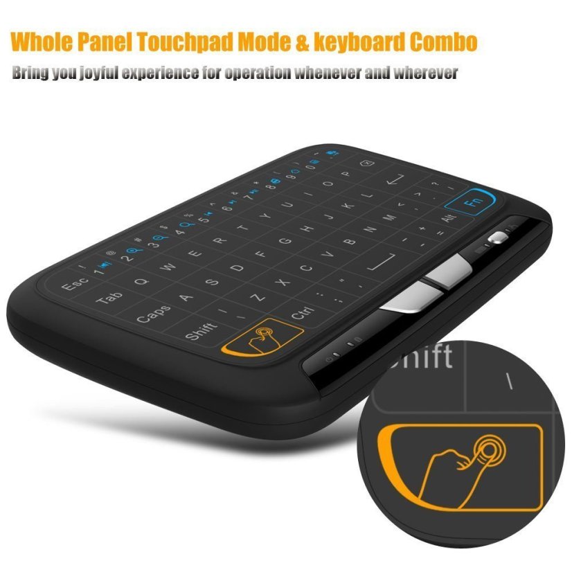 H18 Mini Touchpad Keyboard - Wireless QWERTY Keyboard with Touchpad