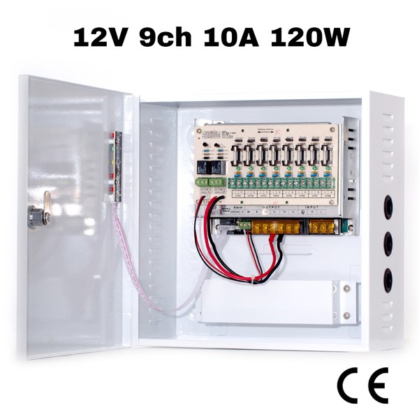 RGB-1210B-09F Switching Power Supply 12V DC 9 Ports 10A