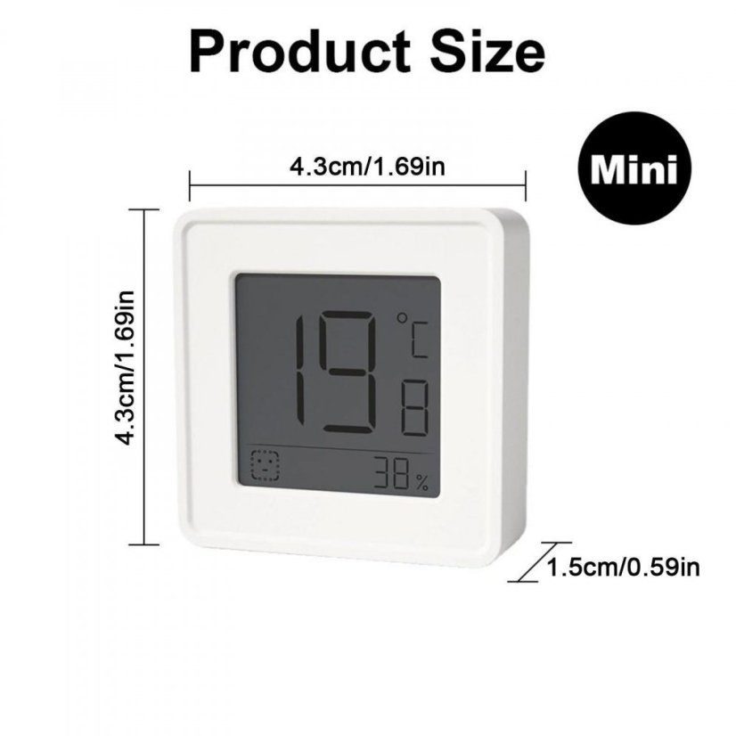 H3501 Home Mini Thermometer and Hygrometer 2-in-1 with Large Display