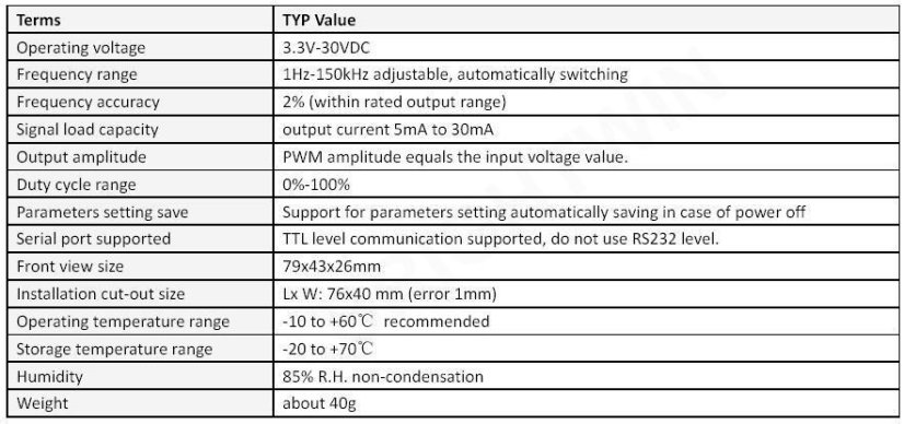 XY-PWM Signal Generator with LED Display