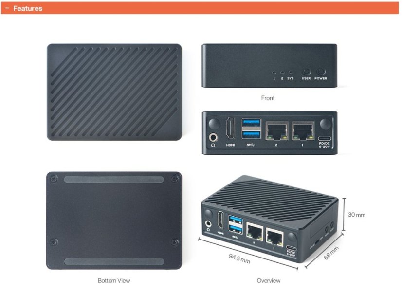 NanoPi M5 s krytom, 4GB RAM, bez disku