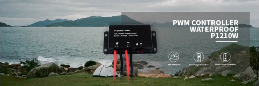Vodotěsný PWM solární regulátor nabíjení 10A/20A