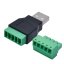 USB A to terminal block 5pin, screw terminal, adapter
