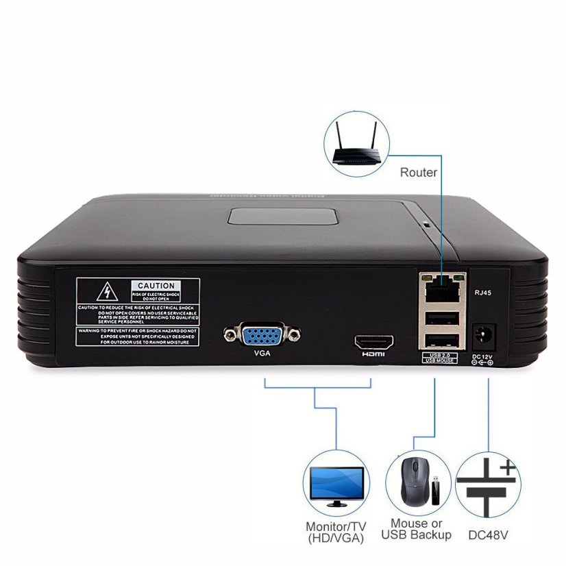 RGB-N1008F 8CH 1080P NVR Mini Síťový IP Rekordér