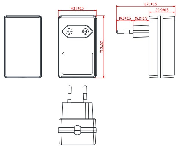 USB-C napájecí adaptér 27W  pro Raspberry Pi 5