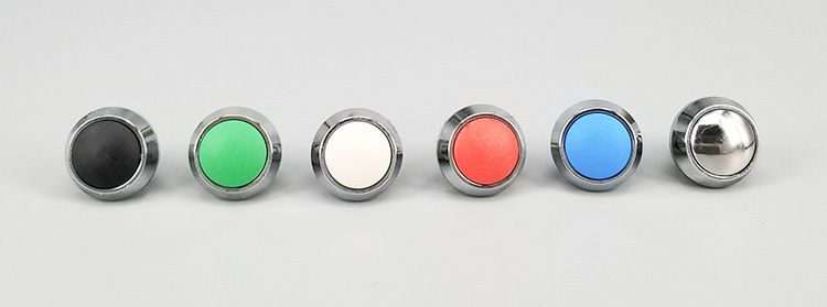 12mm, 3A, IP66, button switch – soldering - Color: Green, Material: Brass