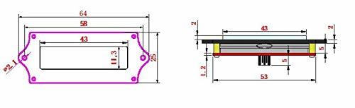 GY-6 LCD indikátor stavu baterie 12V-48V - Barva: Zelená