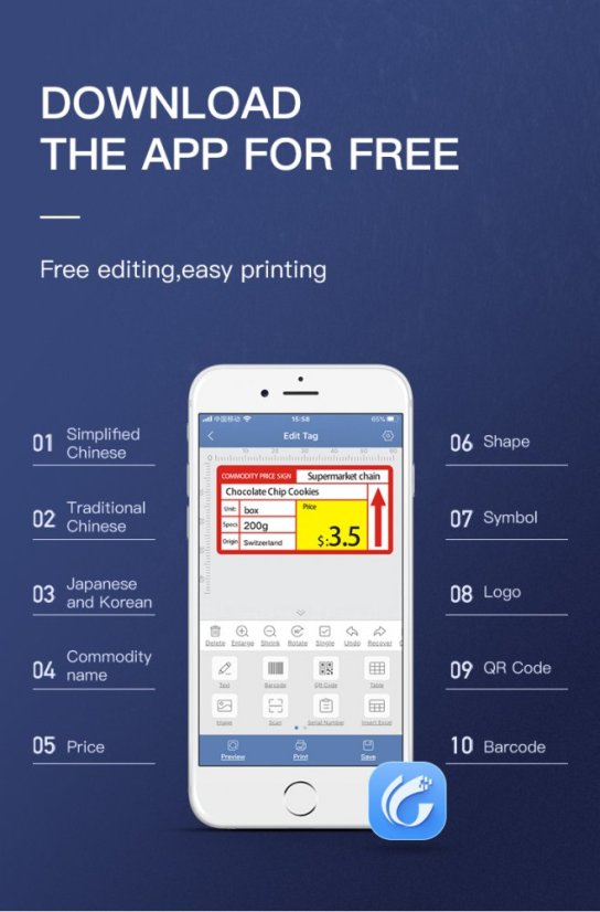 Niimbot B3S - Bezdrátová Tiskárna Štítků s Bluetooth