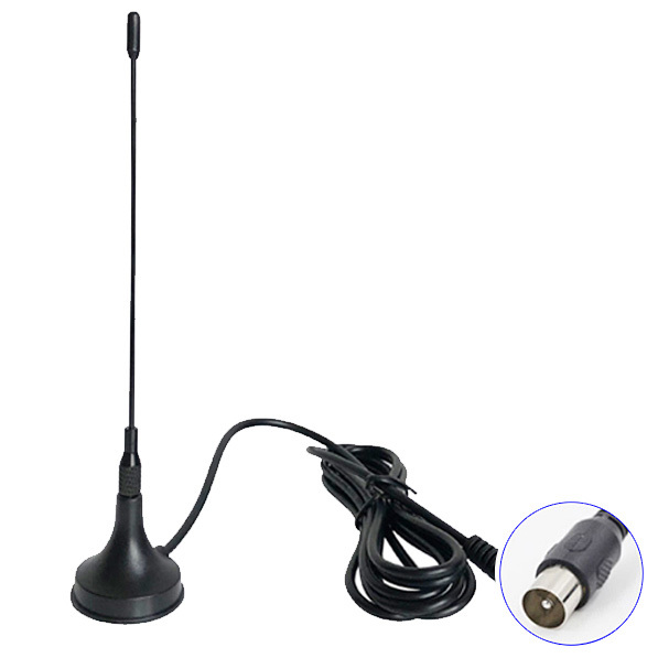 DTV-01 Kompaktní pasivní DVB-T2 anténa s 1.5m kabelem - Konektor: 1.5m kabel IEC