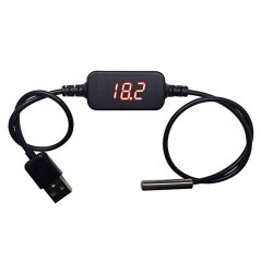 Digitálny LED teplomer na USB kábli, DS18B20