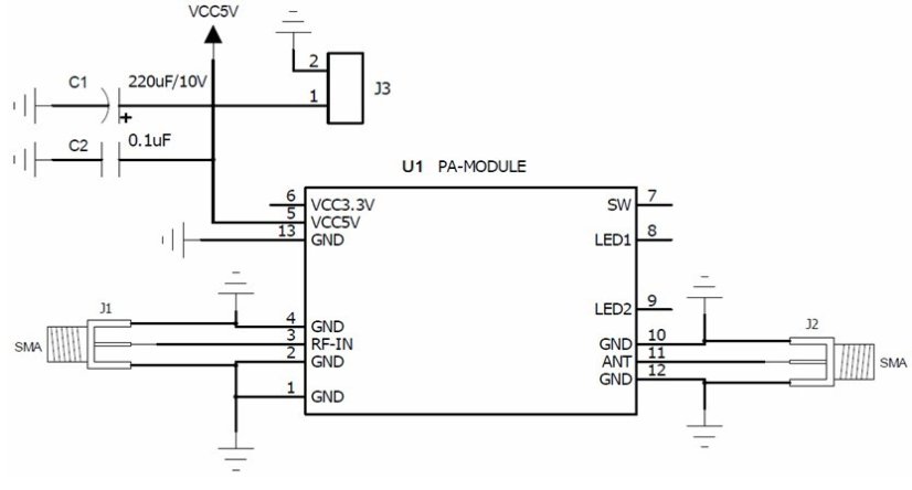 Wii-link WiFi zesilovač signálu 2400MHz-2500MHz TDD Booster s modulem XQ-02A