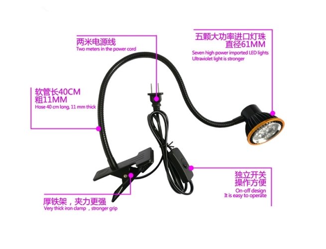 WH5 - 5W, 395nm stolní UV lampa pro rychlé vytvrzení