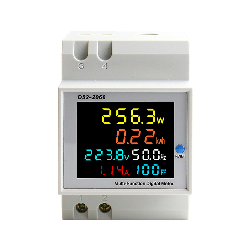 D52-2066 Multifunkční měřič s LCD displejem na DIN lištu AC - Rozsah měření AC napětí: 200-450V