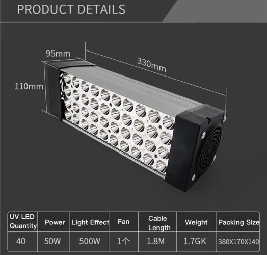 Vysoce výkonná UV lampa pro efektivní vytvrzování