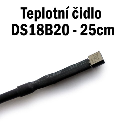Teplotní čidlo DS18B20 s vodotěsným pouzdrem – Délka 25 cm (10ks)