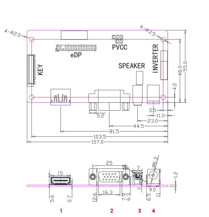 M.RT2556.51 Univerzální eDP TFT Ovládací Deska s Audio Vstupem