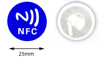 NFC nálepka tag 25mm s NTAG
