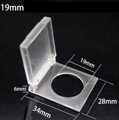 Transparent White Button Cover 19 mm - 50 pcs