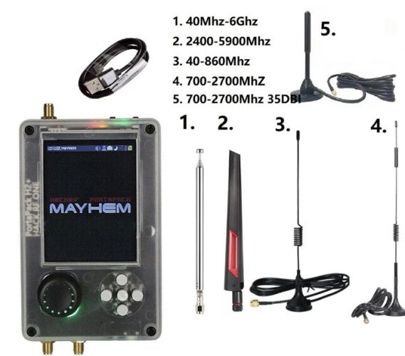 Portapack H2 + HackRF – Sada s 5 anténami