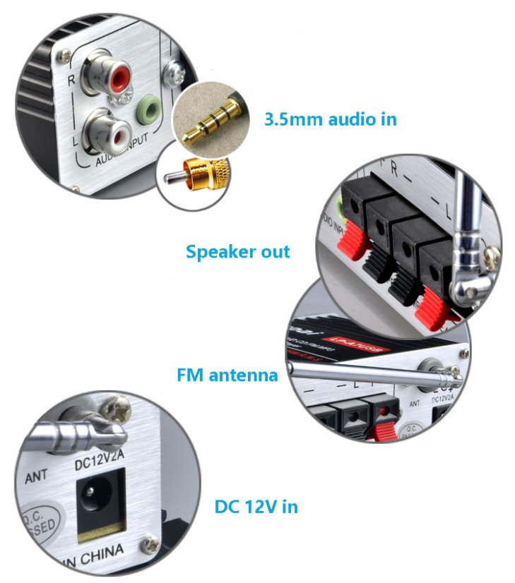 Lepy LP-A7USB 2x35W digitálny zosilňovač