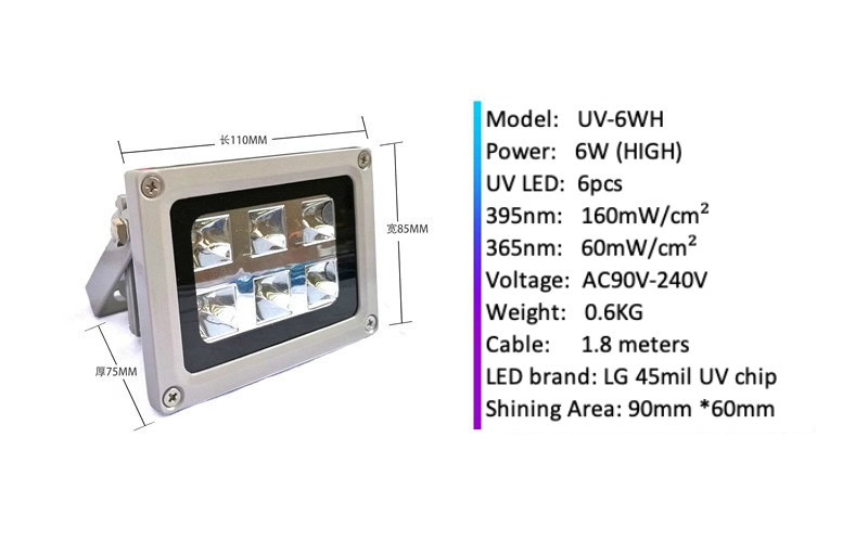 365nm UV LED Lampa na Vytvrzování