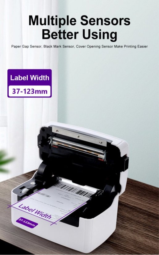 H400B 110mm USB+BT termální tiskárna štítků