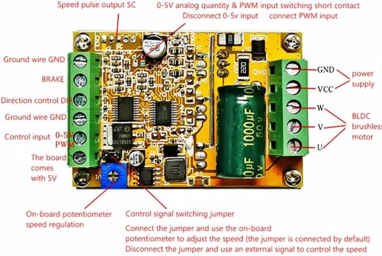 6.5-50V 380W BLDC Ovladač Motoru