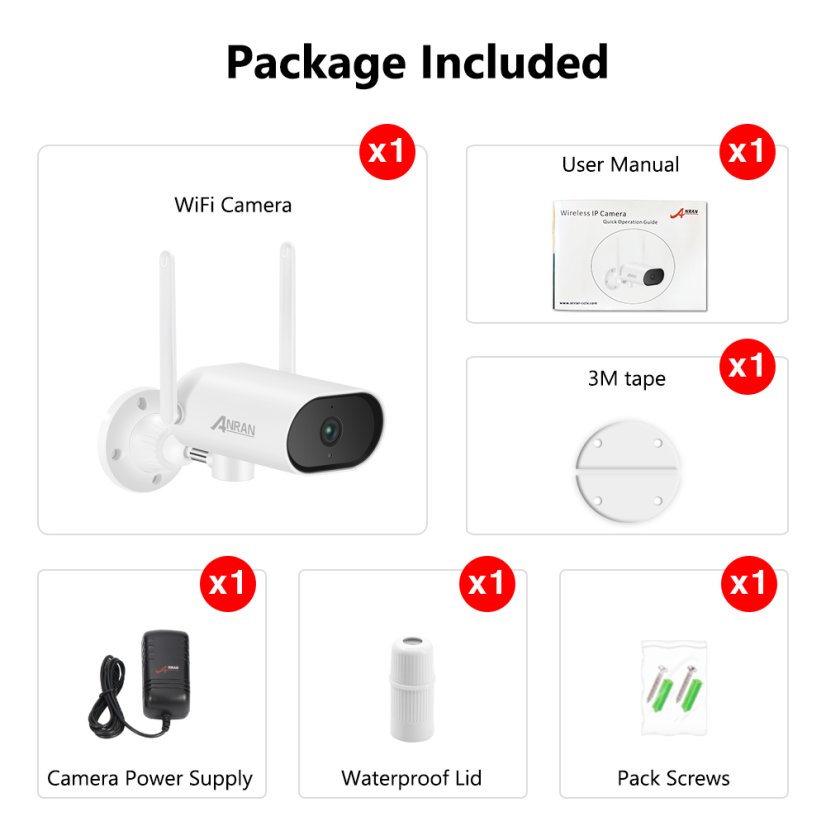 T01-H20W otočná 3MP HD WiFi IP P2P bullet kamera pro venkovní použití