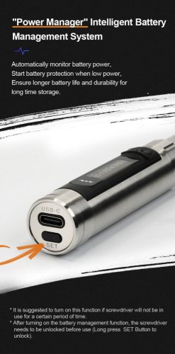 Inteligentní elektrický šroubovák MINIWARE ES15s s řízením pohybu