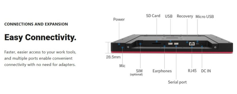 13.3" WA řada 8, průmyslový Android tablet, Edge-Light, dotyk, PoE a VESA - Model: WA1388T