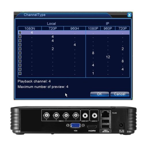 RGB-A1004NS-C 4CH 1080P AHD-L DVR rekordér