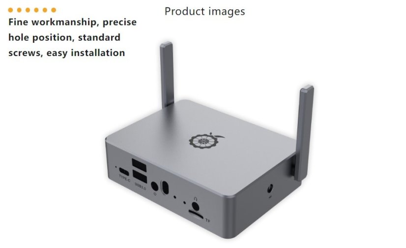 Kryt pro vývojovou desku Orange Pi 5 Plus s anténami