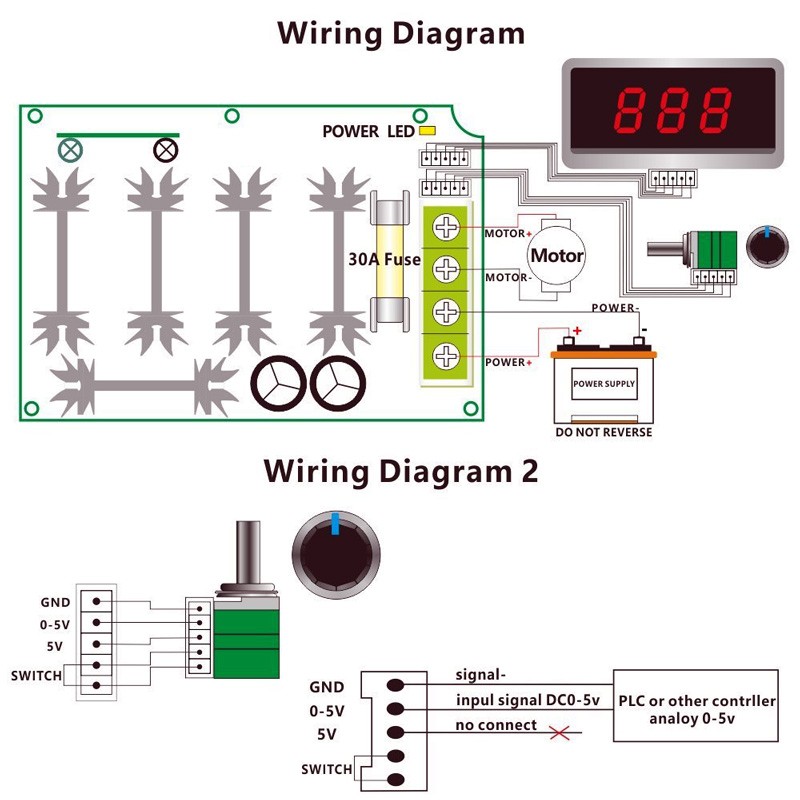DC Motor Speed Controller - PWM 12V-80V 30A