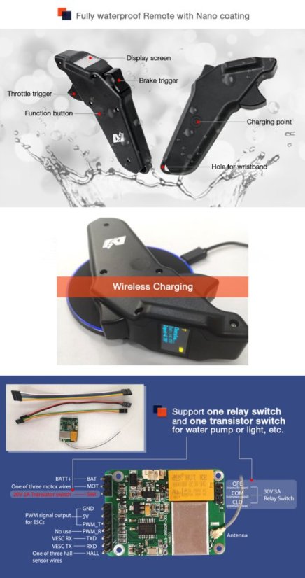 MTSKR1905WF IP67 Dálkové Ovládání pro Elektrické Skateboardy