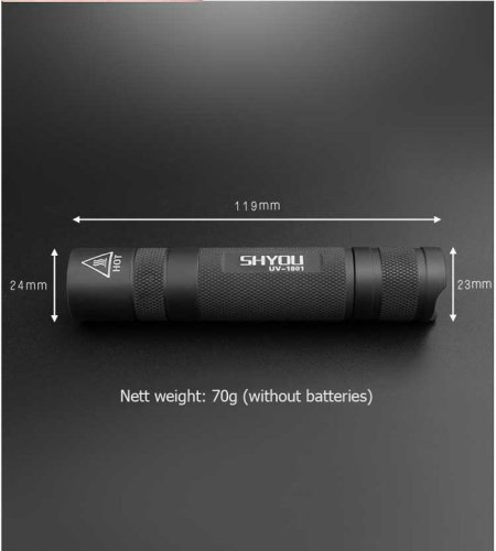 Výkonná UV svítilna 365nm s filtrem ZWB2