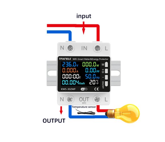 Tuya WiFi 8v1 elektroměr 170-270V/63A