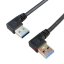 USB 3.0 prodlužovací kabel, zahnutý, samec-samec